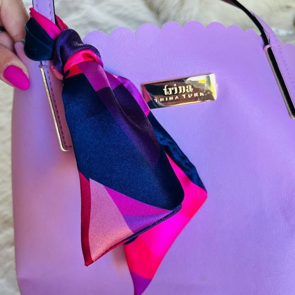 Trina Turk Bags | Color Pop Pink scalloped rim Trina  by Trina Turk large tote💗 - Picture 13 of 13